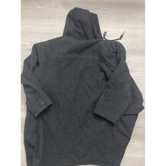 Vintage 90s LL Bean Duffle Coat Men Wool Hooded Toggle Jacket Gray Size small - Picture 13 of 16